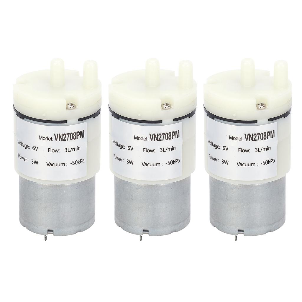 3 Stück Mikro-Membranpumpe Mini Vakuum Wasser Luftmotor für Aquarium DC 6V (VN2708PM)