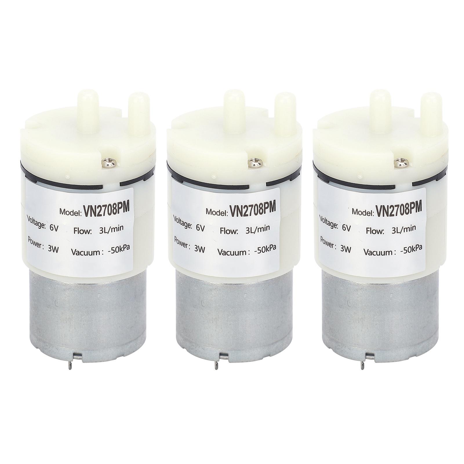 

3Pcs Micro Diaphragm Pump Mini Vacuum Water Air Motor for Fish Tank DC 6V (VN2708PM)