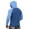 Men Long Sleeve Hooded Sun Protection Shirt with National Flag Graphic Quick Dry Lightweight Athletic Top for Outdoor Activities