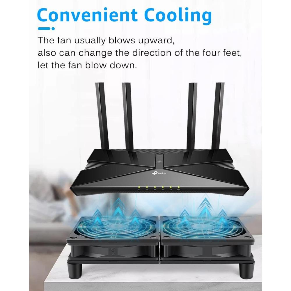 Dual 5V USB Fans Big Airflow Fan Cooling 3 Levels for Router TV Box Micro Computer and Other Electronics