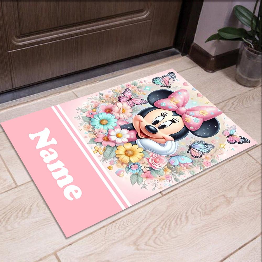 Custom Name Minnie Printed Carpet,Rug for Office Chair Living Room Bedroom Kitchen Room Decor Gifts.