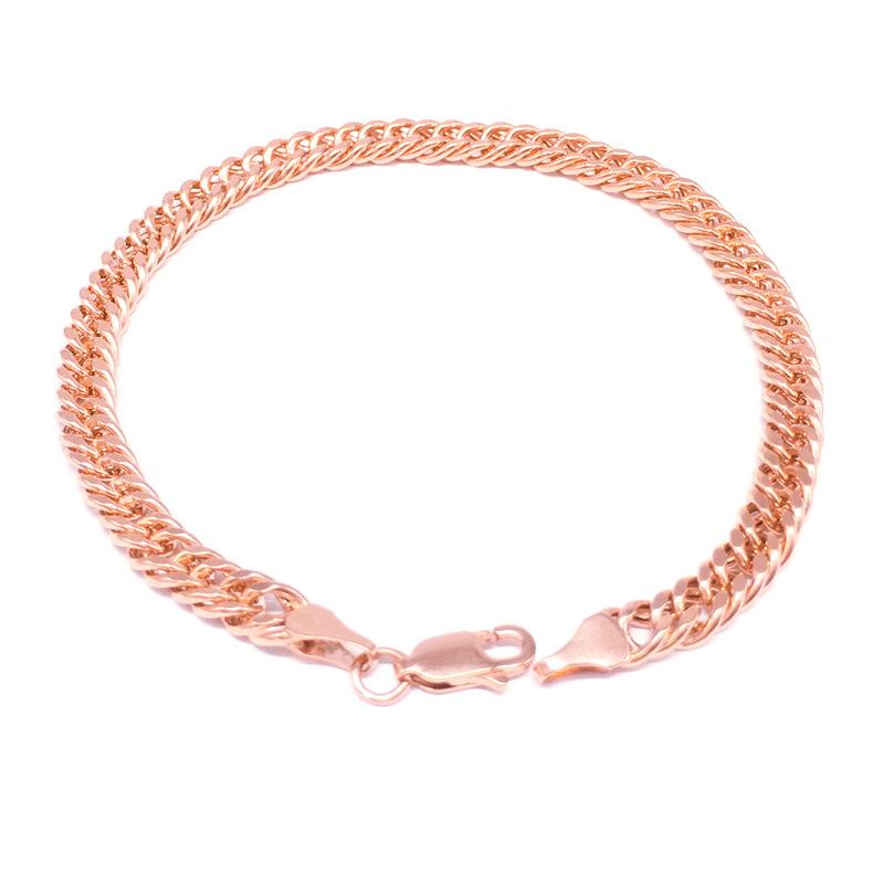 585 Purple Gold Simple And Delicate Plate Chain Bracelet Color Gold Plated Rose Gold Jewelry Personality Trend
