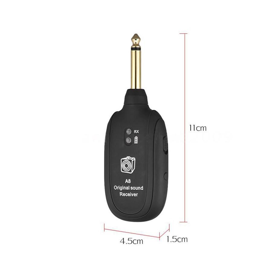 Wireless Guitar Transmitter + Receiver Built In Rechargeable Battery Micro USB