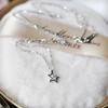 18K Gold & Platinum Star Pendant Necklace, S925 Sterling Silver, Classic Style