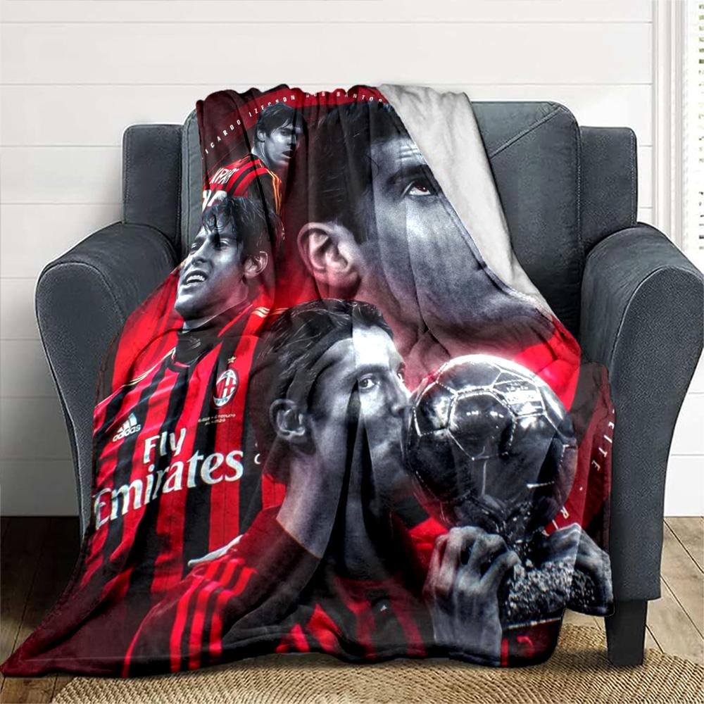 AC Mailand Fußballstar Collage Kunstdruck Flanelldecke Weiche Überwurfdecke Sofa Couch Bett Dekor Fußballfan Hausgeschenk