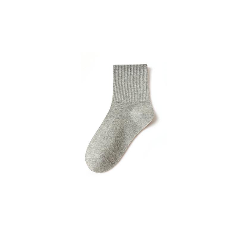 Women's Seamless Cotton Socks - Mid-Calf, White, Spring & Autumn, Antibacterial, Odor-Resistant, Girls' Style, 2025 Hot Seller.