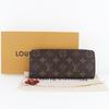 LOUIS VUITTON Portefeiulle Clement Purse M62940 Flower charm Brown Monogram canvas Women Used