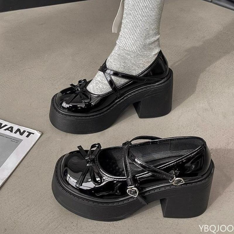 Fashion Trendy Thick Heeled Women's Thick Soled New Mary Jane Design High Heels Single Niche Versatile Small Leather Shoes Zapatos Mujer
