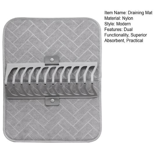 Draining Mat Absorbent Drying Rack Mat Foldable Storage Bowl Cup Mat Kitchen Bowl Plate Table Mat Kitchen Accessory