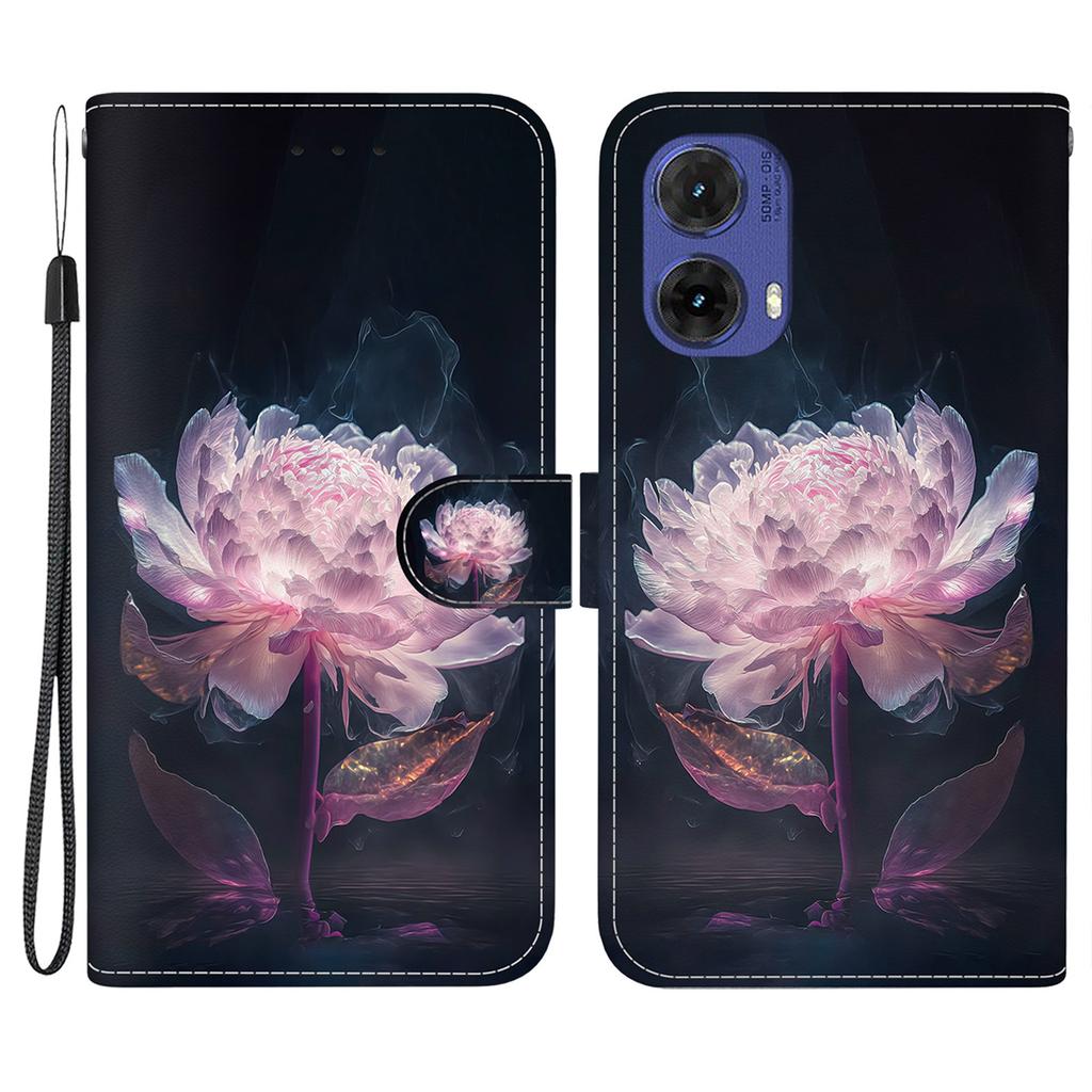 Dla Motorola Moto G85 5G/S50 Neo 5G Etui Wzór Nadruk Skórzany Pokrowiec na Telefon z Uchwytem na Karty