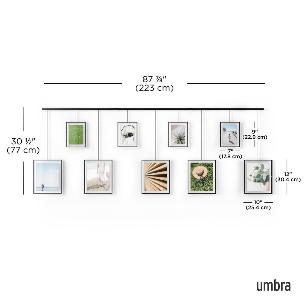 Umbra Exzibit Photo Set of 6x2L Stylish Interior Black Multi-Frame Frames, 9, Size, Wall-Mounted, Hanging, Display, Decor, Gift, Present,