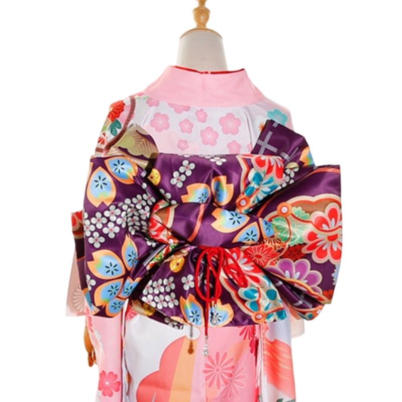 Oversized Bowknot Belt Traditional Japanese Sash for Kimono Adjustable Length Soft Fabric Multiple Color Option