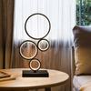 Simple LED Table Lamps Nordic Bedroom Bedside Lamp Modern Iron Art Circle Table Lights Hotel Home Living Room Desk Light Fixture