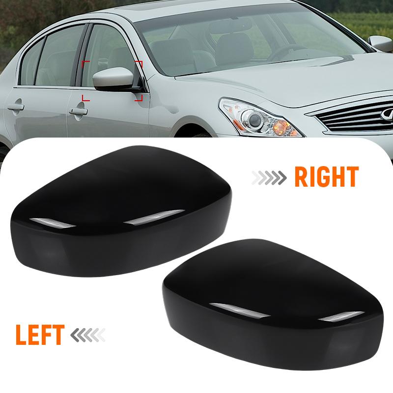Side Wing Mirror Cover For Infiniti G37 2008-2013 G25 11-12 Q40 2015 Q60 14-15 Gloss Black /Carbon Fiber Rearview Mirror Cap
