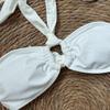 Sexy Neck-buckle, Irregularly Cut, Backless, Plunging Top Swimming Suit for Women In A Two-piece Set