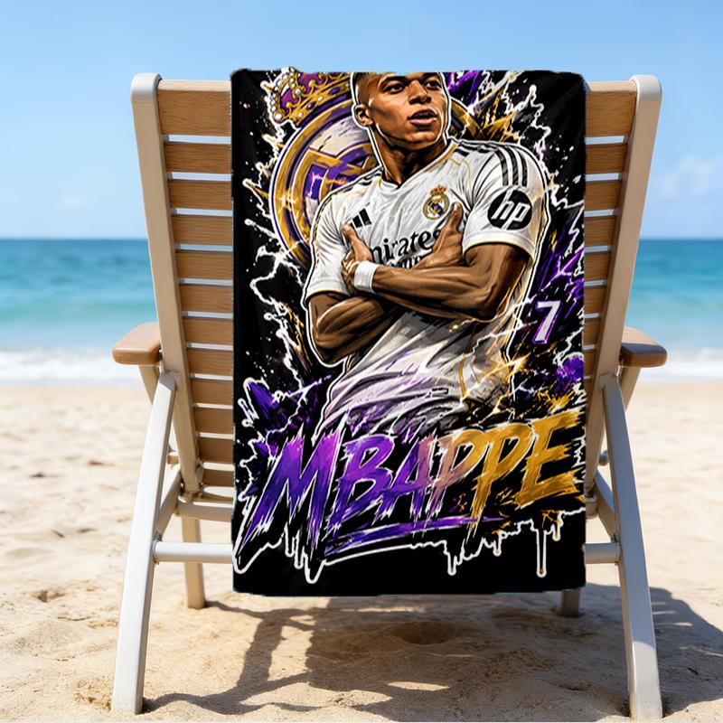 Kylian Poster Beach Towel - Soft, Absorbent Microfiber, Lightweight, Ideal for The Beach, Parties, Travel, Camping fan gifts