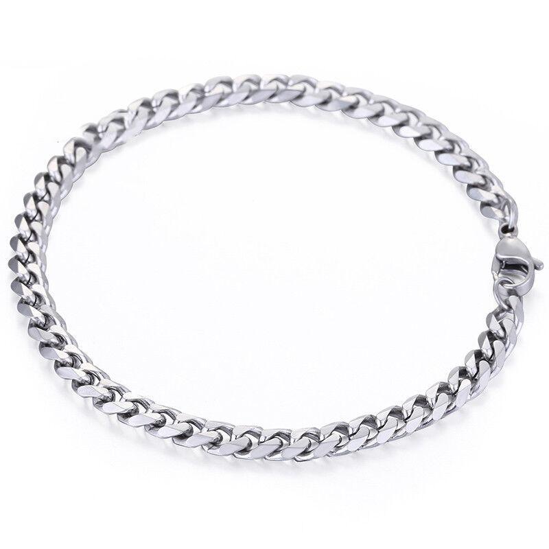 

Браслет с кубинскими звеньями из нержавеющей стали 3/5/7/9/11 мм, длина 22 см 5mm серебряный