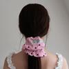 Polka Dot Ruffle Scrunchie (pink)