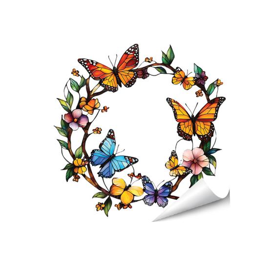 Spring Summer Flowers Window Clings Double Sided Tulip/Rose/Wildflowers in Vase Decals Anti-Collision Glass Door Stickers