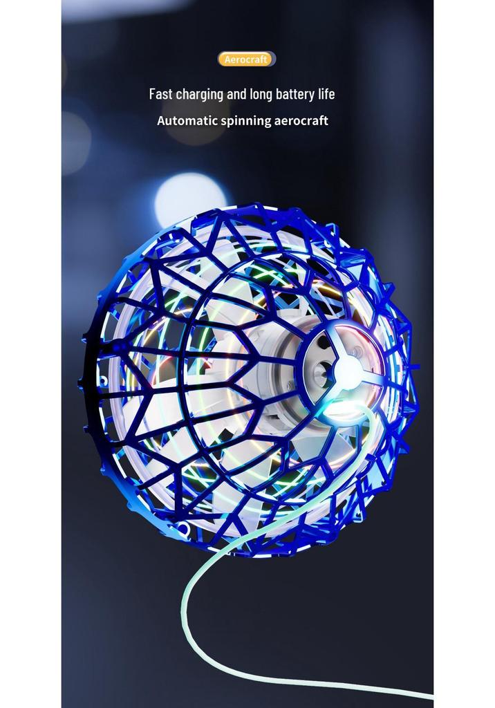 Luminous UFO Gyro Hover Ball: Smart Rotating Flying Saucer Spinner Toy.