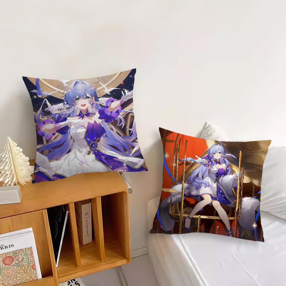 Game Honkai Star Rail Robin Pillow Case Sofa Living Room Bedroom Headboard Backrest Cushion Square Cushion Nap Time