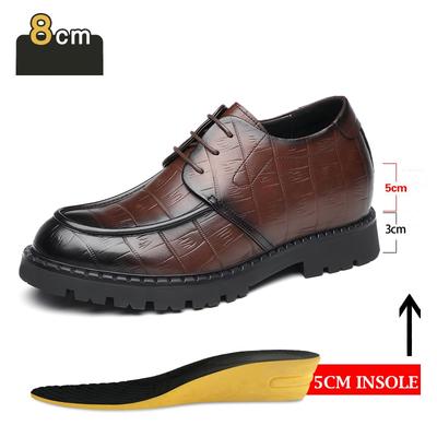 Mode 3/6/8CM Höhenerhöhung Formelle Schuhe Herren Derby Echtleder Schuhe Lässig Business Plateau Elevator Herrenkleiderschuhe Hoher Absatz