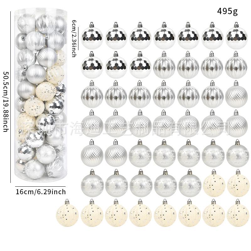 Набор из 50 расписных рождественских шаров 6 см - Пластиковые подвесные украшения для елок