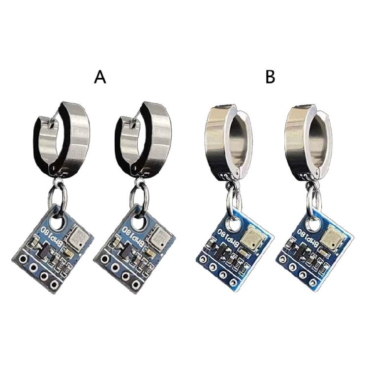 Technology Sense Circuit Board Earrings Punk Trendy Cool Ear Clip Earrings