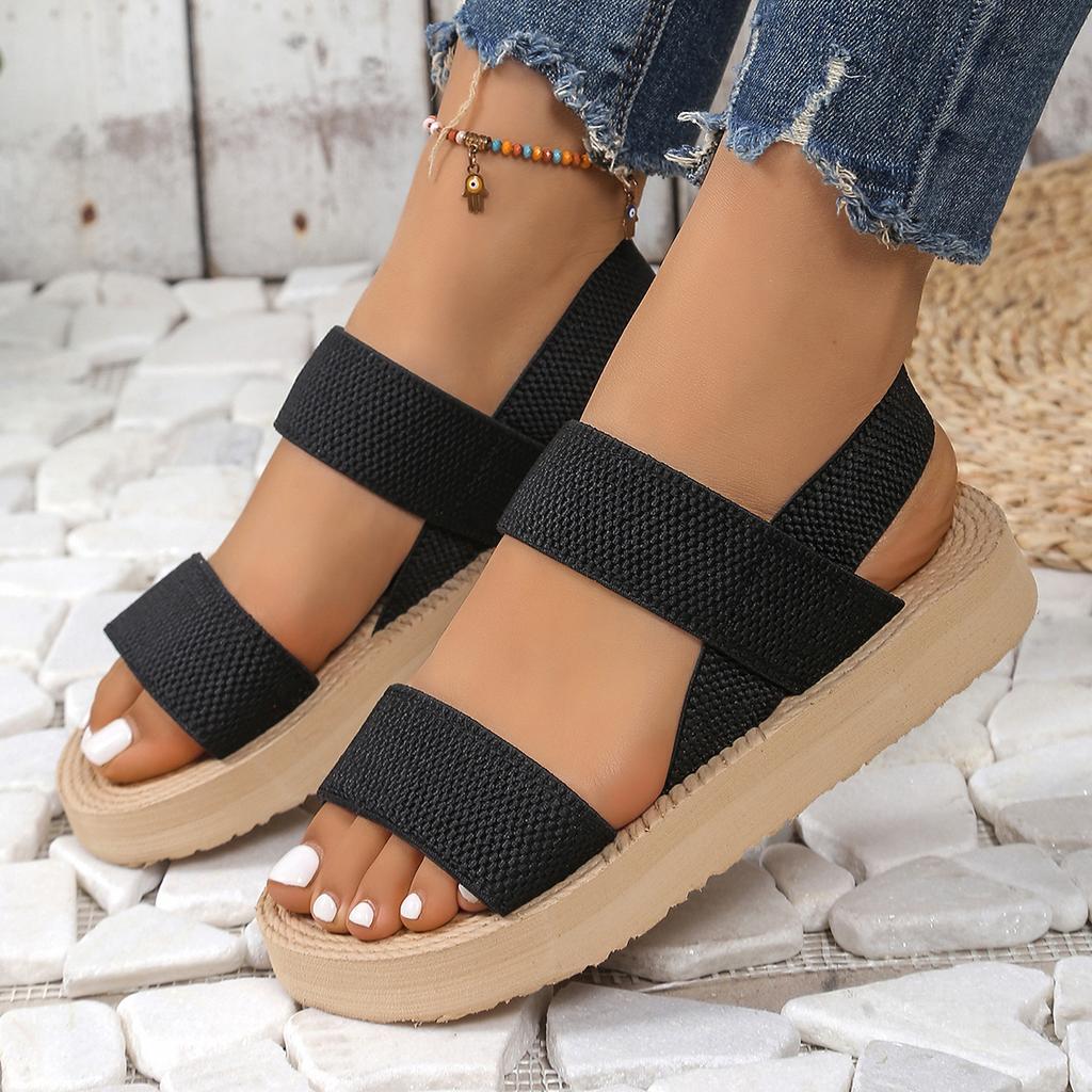 Fashion Women Sandals New Minimalist Slingback Wedge Sandals Women Outdoor Summer Lightweight Slides Solid Color Thick Bottom Shoes