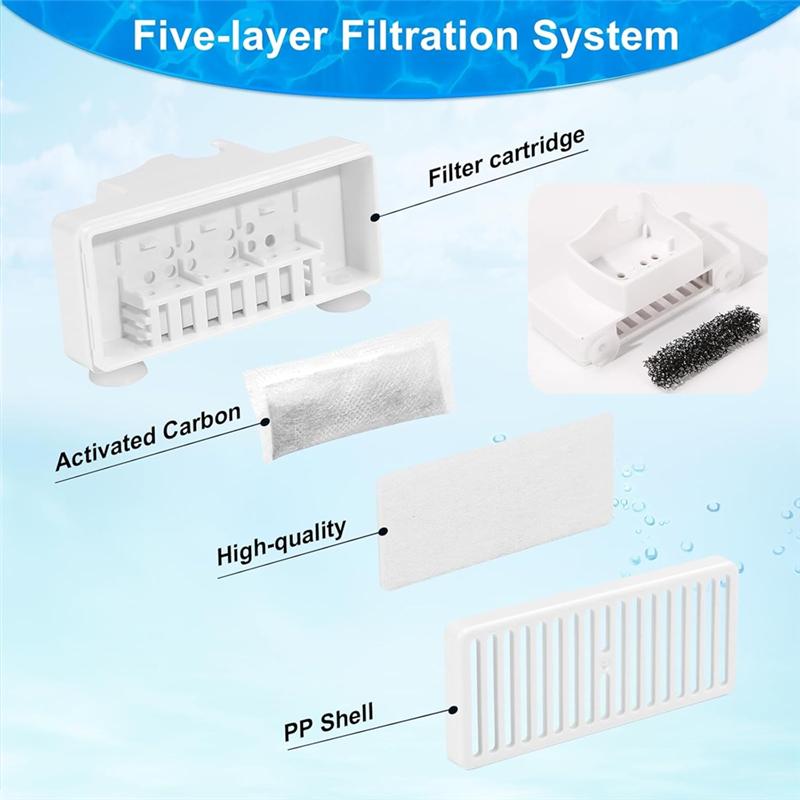 AD23-T-Shaped Filters Replacement Pet Water Fountain Filter Refill For Pioneer Mini Vortex And Swan Pet Drinking Fountain 6PCS