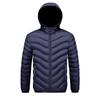 Rib Clothes, Cotton-padded Clothes, Men's Winter Removable Hat, Piled and Thickened Solid Color Cotton-padded Jacket.