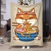 8 Sizes Anime Ramen Printed Blanket Warm Soft and Comfortable Home Travel Blanket Sofa Bedding Cover Blanket Kids Gamer Gift