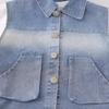 Boys' Korean Style Three-Piece Summer Set: Denim Vest, Stylish Double Pocket, Cool Street Fashion Short Sleeve.