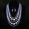 Fashionable Layering Artificial Pearls Necklace With Matching Studs Comfortable Daily Wear Accessories