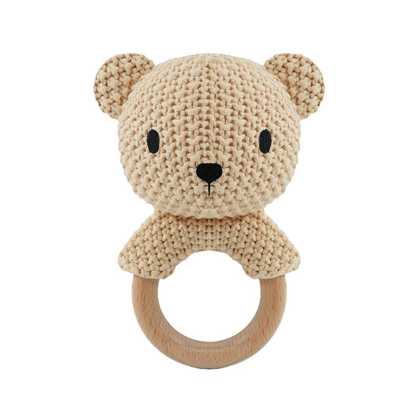 Baby Toy Collection Of Knitted Animal Rattles With Soft Plush Fabric For Infant Sensory Stimulation