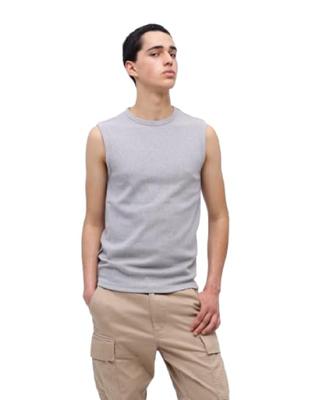 DAILY RIB NOSLEEVE T-SHIRT Men's S 020 Gray 783-5935001
