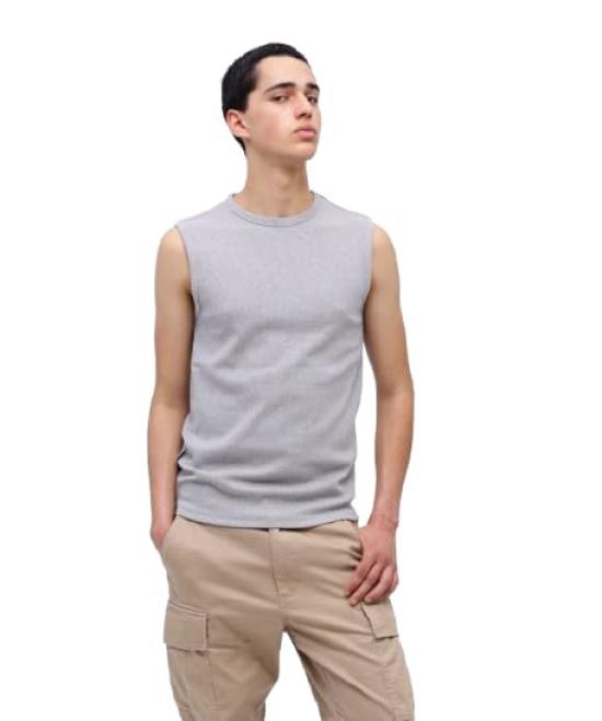 

AVIREX DAILY RIB NOSLEEVE T-SHIRT men s L 020 gray 783-5935001