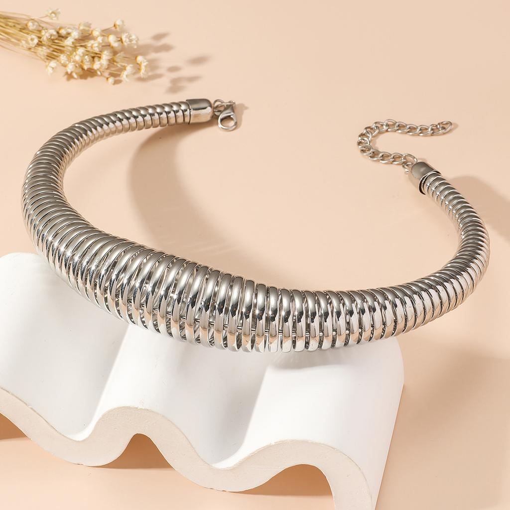 Prehnaný reťazový hip hopový choker náhrdelník pre ženy punk rockový hadí šperkový doplnok