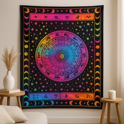 Zodiac Wall Art Hand-Printed Cotton In India