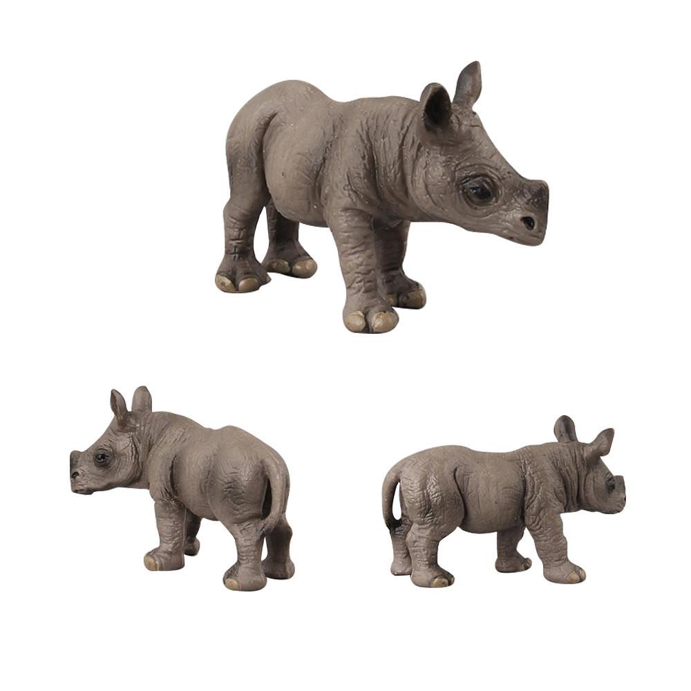 Wild African Rhino Model Collectible Toy For Educational Display And Kids Learning