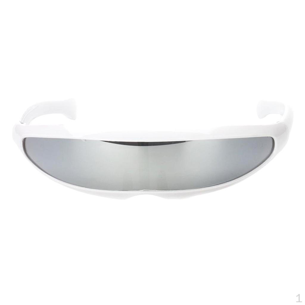 Futuristiske Smale Kyklop Farge Speilglass Visir Solbriller