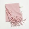 Autumn and winter solid color imitation cashmere beard scarf women's versatile shawl scarf light luxury style