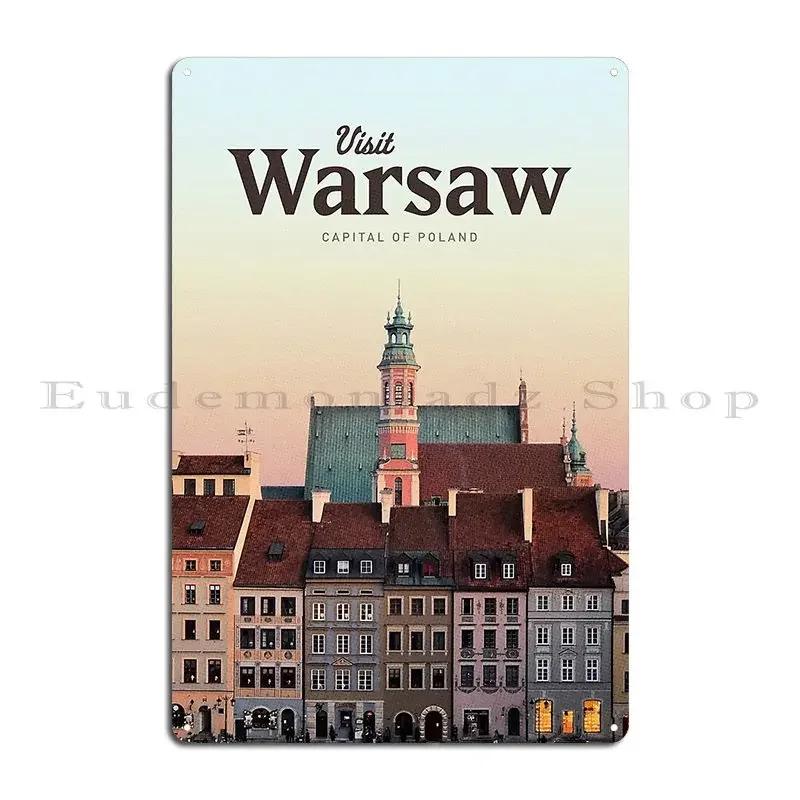 Visit Warsaw Metal Sign Club PaintingCustomized Wall Pub Pub Tin Sign Poster