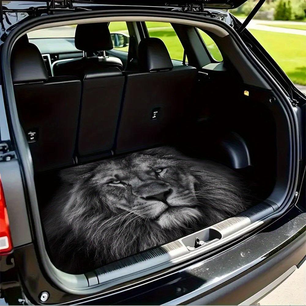 1Pcs Bold Lion Print Car Trunk Mat Non-Slip Heavy-Duty Cargo Liner for SUVs Sedans Trucks  Protects Against Pets Protective Cover