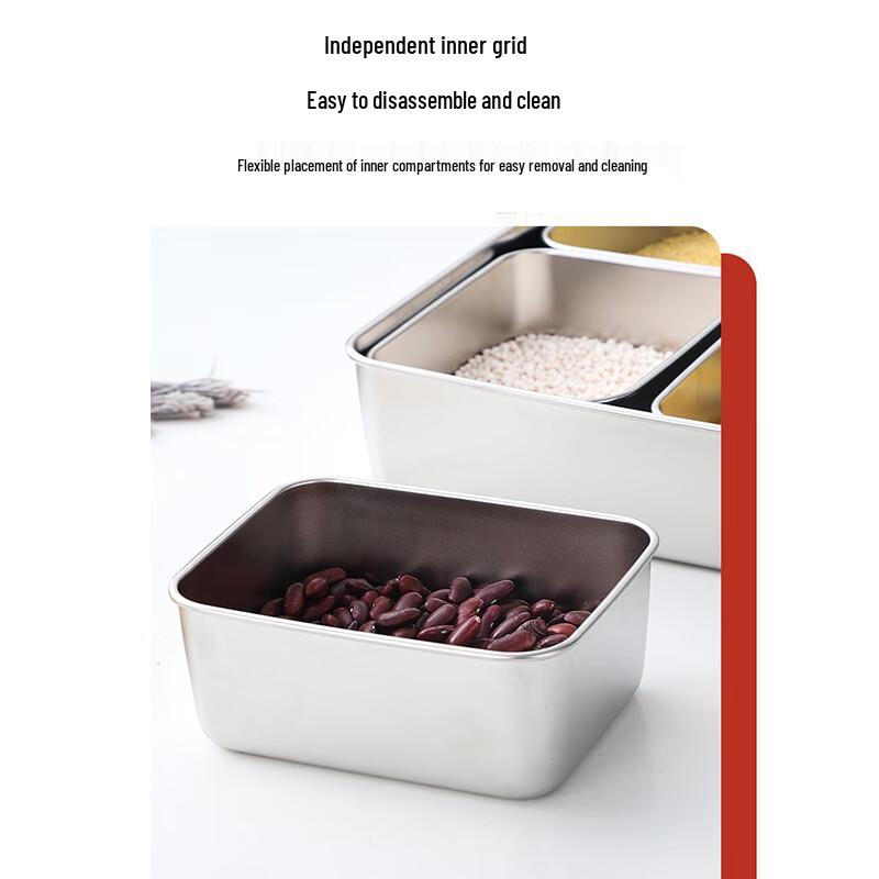 Weinas Japanese Style Stainless Steel Condiment Box with Spoons