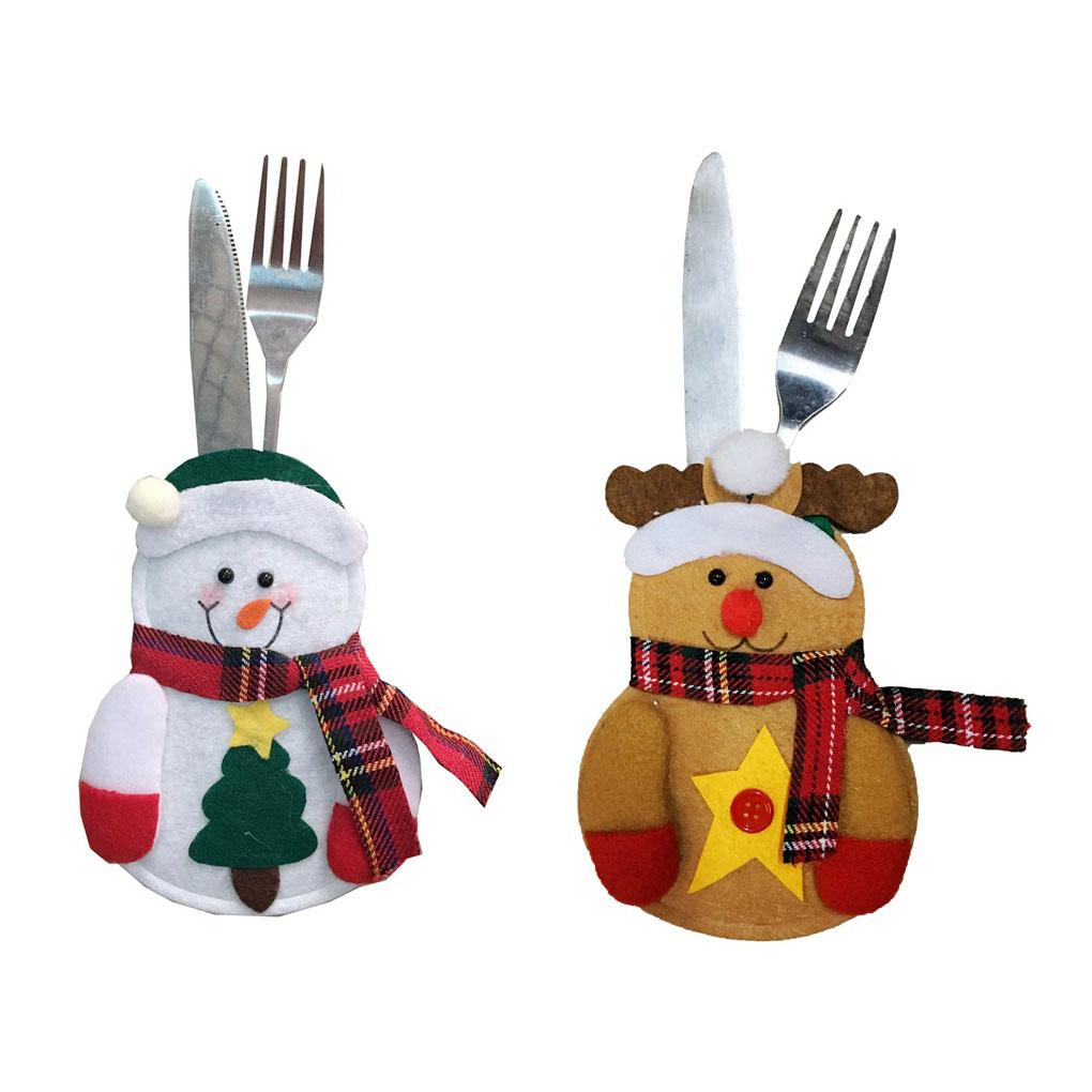 Weihnachten Xmas Besteck Geschirr Halter Gabel Löffel Tasche Hülle Etui
