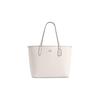 City 33 Logo Logo Druckknopfverschluss Ledertasche Tote Bag Einkaufstasche Umhängetasche Groß Damen Weiß