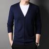 Autumn Men's Casual Simple Solid Color Knitted Cardigan