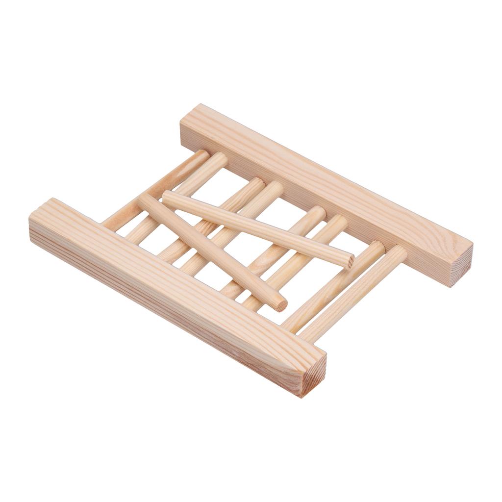 Bambus Tallerken Lett Bærbar Miljøvennlig Holdbar Furu Oppvaskstativ 3 Rader
