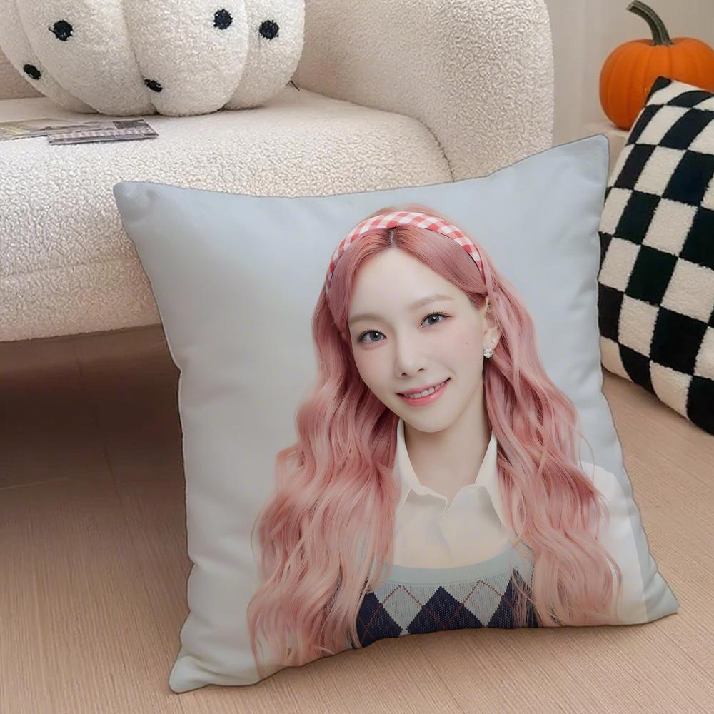 Singer Powerful TTaeyeon Cushion Cover Throw Pillow Cover Hidden Button Durable Polyester Chair Cushion
